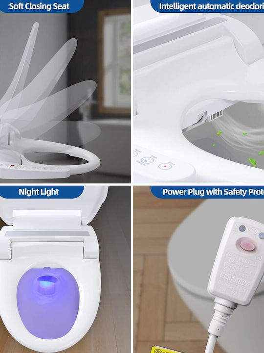 Zola Toilet Seat with Bidet Plastic White