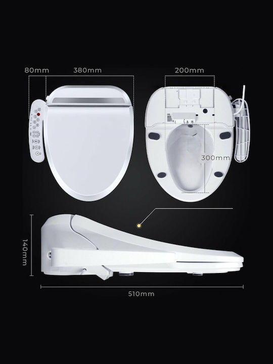 Zola Toilet Seat with Bidet Plastic White