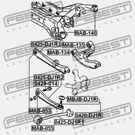 Rear Transverse Rod Mitsubishi Galant Dj1 3a 2003.11 Mexico Mmna Mr589377