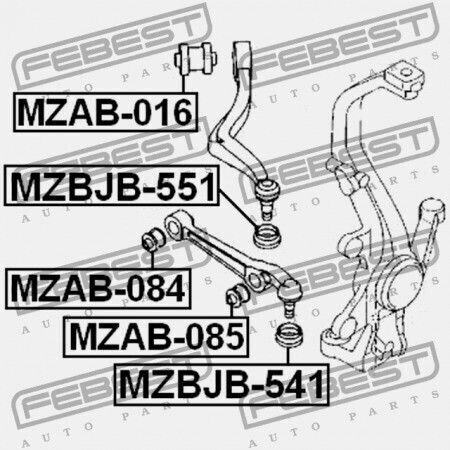Преден Долен Пръстен На Ръкава На Управлението Mazda 6 Wagon Gy 2002-2005 Eu Gj6a-34-710a