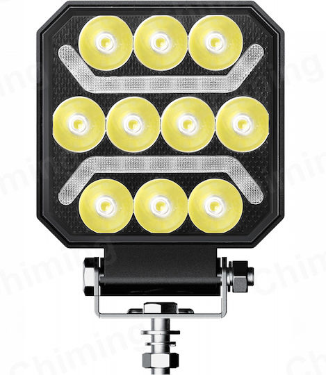 LED прожектор Slim 10-30 Volt висока мощност 15w бял оранжев 101mm x 101mm x 37mm Ip68