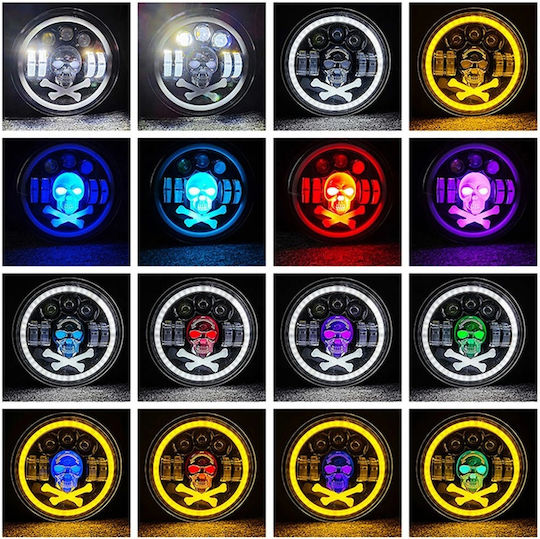 Led Universal Spotlight 7 Inch 18cm 9v 32v Low High Beam Daytime Running Lights Drl Rgb Tractors Trucks Motorcycles Atv Jeep etc
