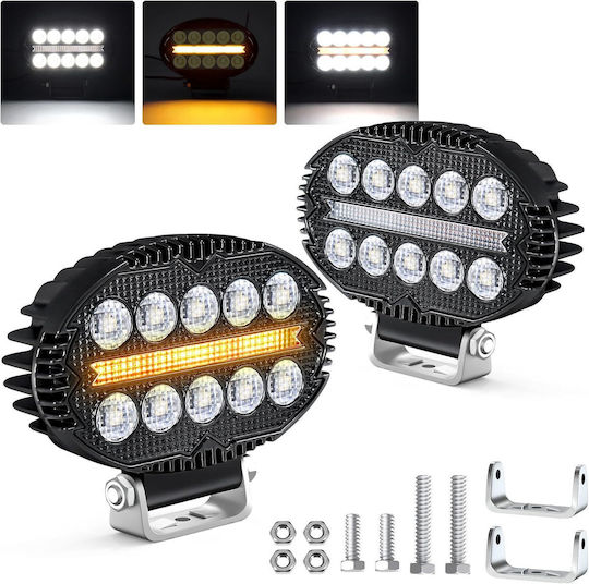 Slim Кръглаς Фарове за кола LED Mitsubishi Вземане 10 - 30V 14см с Бял осветление 1бр
