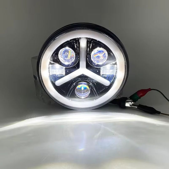 LED универсален прожектор 7 инча 18см 9v 32v къси дълги светлини дневни светлини DRL бял жълт 7000lm за трактори камиони мотоциклети