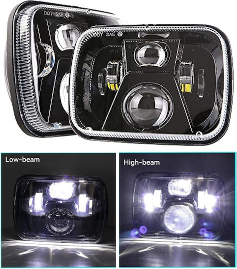 LED универсален прожектор 45W 20см X 14см 9V 32V нисък висок лъч бял за трактори камиони мотоциклети ATV джипове и др