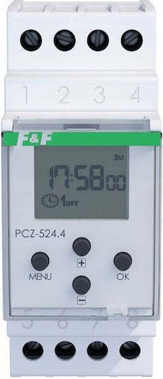 F&F Contor de Panou Electric Analogic pe Șină Monofazat 24-264V