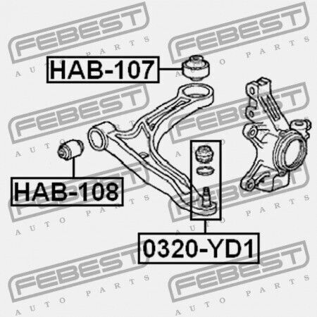 Front Lower Control Arm Pin Honda Pilot YF1 2003-2007 US 51350-S3V-A03