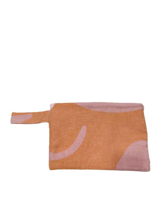 Aelia Anna Persefoni Waterproof Beach Toiletry Bag With Pink Orange Inner Fabric