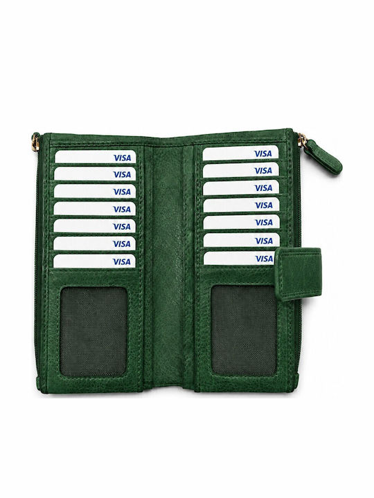 Leder Damenbrieftasche Grün