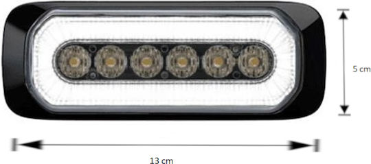 Led Φώτα Οδικής Βοήθειας Φλάς Λάμψη 12v 24v Λευκό Εξωτερικά 13cm X 5cm