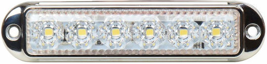 Led Светлини За Товарни Автомобили Хромирани 6 Led 12v 24v Ip68 Бели 132mm 46mm