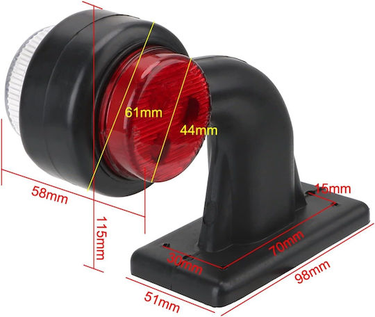 LED-Volumenhörner 12V 24V IP67 Rot Weiß 115mm