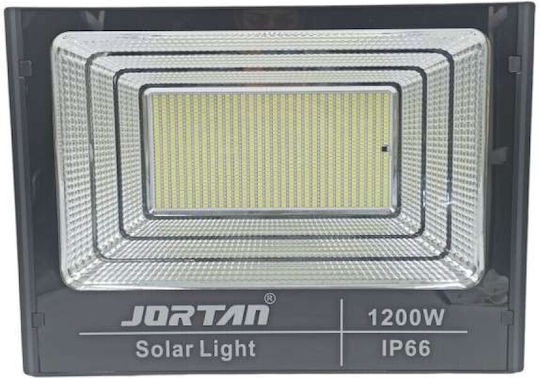 Jortan Wasserdicht Solar LED Flutlicht 1200W Kaltweiß 6500K mit Fernbedienung IP66