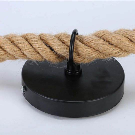 Hängelampe Braun mit Seil für Fassung E27
