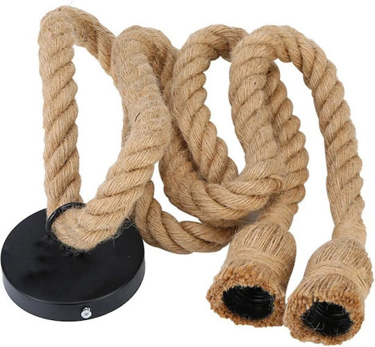 Hängelampe Braun mit Seil für Fassung E27