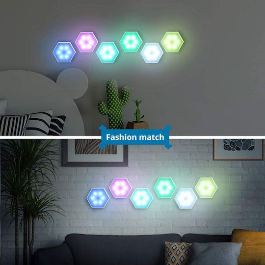 Decorative Lamp Hexagon White 6pcs
