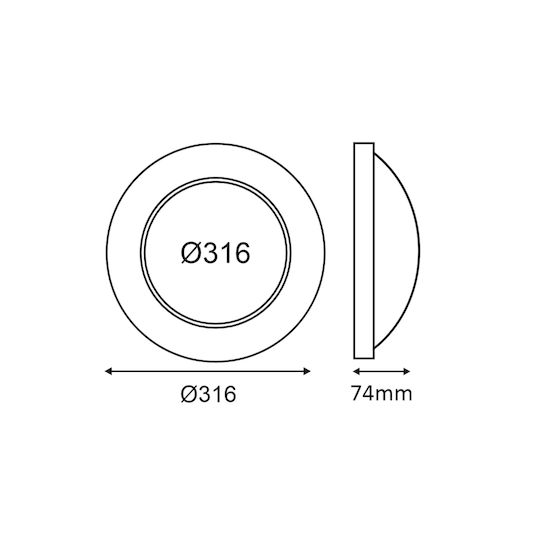Aca Waterproof Ceiling Lamp LED 16W 31.6x31.6x7.4cm Aca Waterproof Ceiling Lamp LED 16W 31.6x31.6x7.4cm
