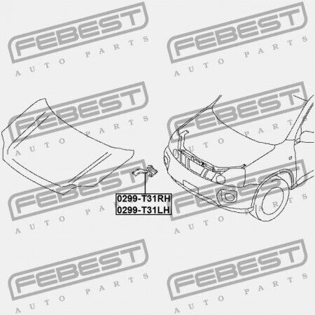 Bonnet Hinge Left Nissan X-Trail Rusmake T31r 2009.10 El 65401-jg000