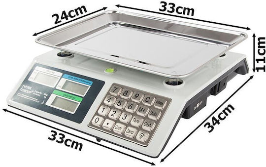 Verk Group Electronic Retail Scale with 40kg Weighing Capacity and 2gr Accuracy
