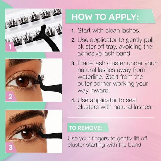 Press On Naked Natural Pre-glued Underlash Extensions 12pcs