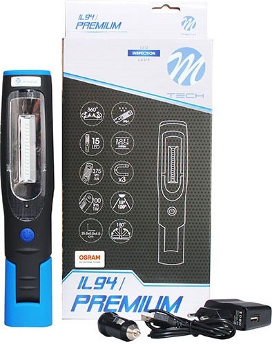 M-Tech Rechargeable Workshop Light LED Dual Function with Brightness up to 375lm