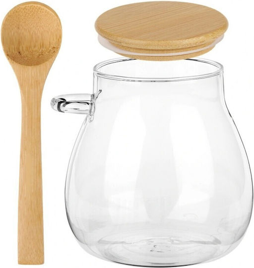 Vilde Set of 2 General Use Transparent Glass Jars with Lid 440ml 2 Pieces