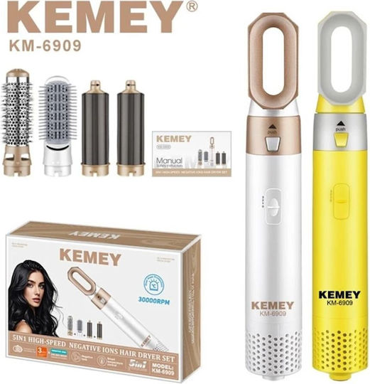 Kemei Electric Hair Brush with Air for Straightening and Curls