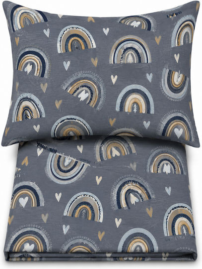 Comfort Single Set Kids Sheets Rainbow Blue 270x165cm Comfort Single Set Kids Sheets Rainbow Blue 270x165cm