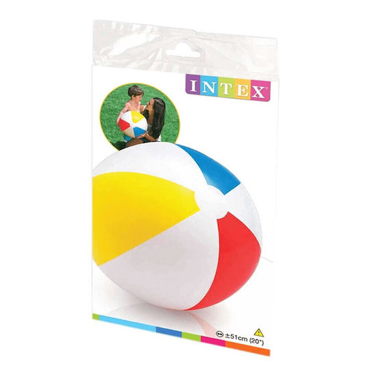 Надуваема цветна плажна топка 51cm Intex цветна