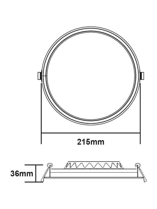 Aca Round LED Panel 22W with Warm White Light 3000K 22.5cm
