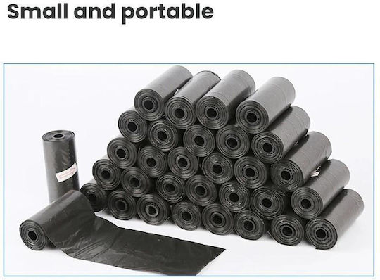 15 Bags Roll Portable Garbage Bags Pets Outdoor Size 22x30cm Black