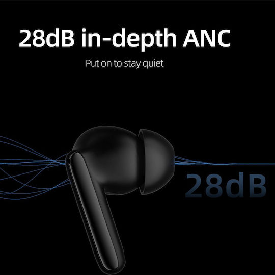QCY T13 ANC2 In-ear Bluetooth Handsfree Ακουστικά με Θήκη Φόρτισης Μπλε