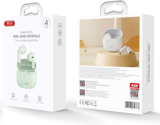 XO X33 Tws In-ear Bluetooth Handsfree Căști cu Carcasă de Încărcare Verde