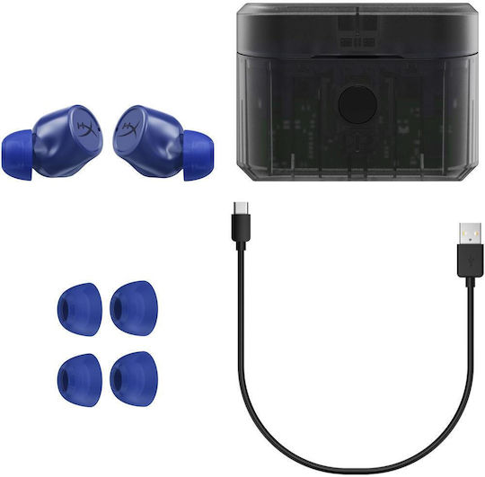 HyperX Cirro In-ear Bluetooth Handsfree Căști cu Rezistență la Transpirație și Carcasă de Încărcare Albastru