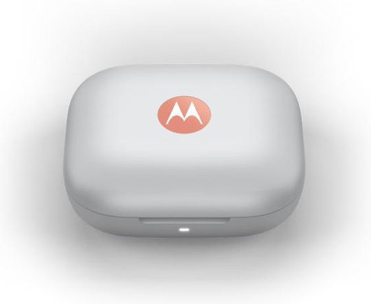 Motorola Moto Buds Bluetooth Handsfree Earphones with Sweat Resistance and Charging Case Coral Peach