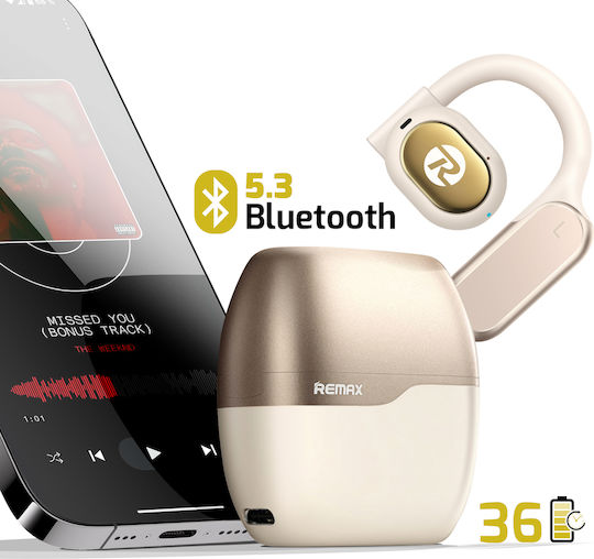 Remax P1 Open Ear Bluetooth Handsfree Ακουστικά με Αντοχή στον Ιδρώτα και Θήκη Φόρτισης Λευκά