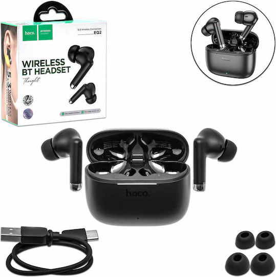 Hoco EQ2 In-ear Bluetooth Handsfree Căști cu Carcasă de Încărcare Negru