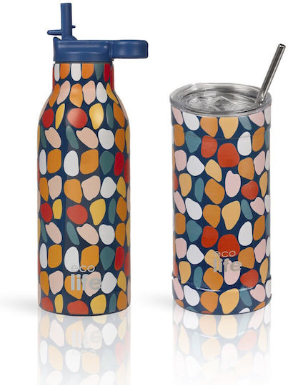 Ecolife Thermos Bottle Stainless Steel BPA Free 500ml with Straw