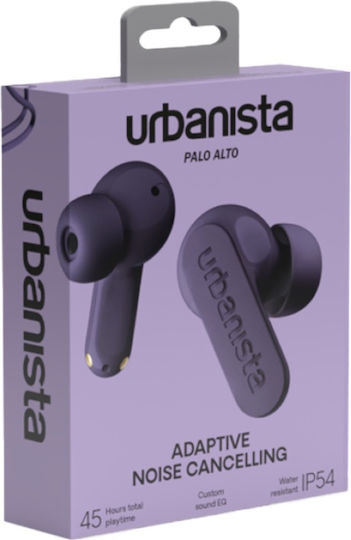 Urbanista Palo Alto In-ear Bluetooth Handsfree Ακουστικά με Αντοχή στον Ιδρώτα και Θήκη Φόρτισης Dusk Purple