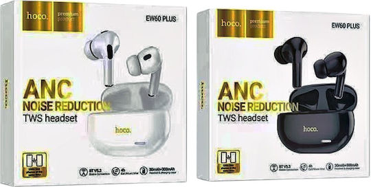 Hoco EW60 Plus Norman In-ear Bluetooth Handsfree Ακουστικά με Θήκη Φόρτισης Μαύρα