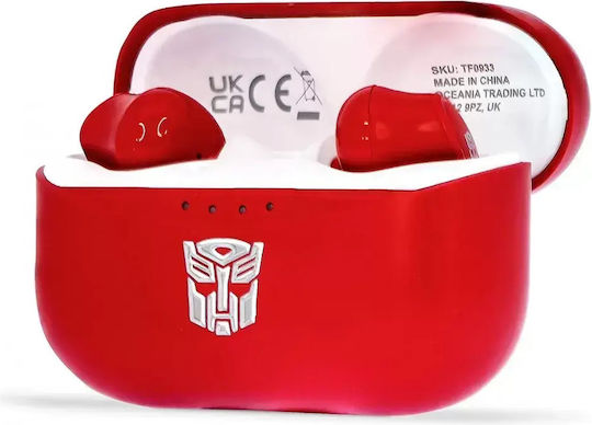 OTL Transformers Autobot In-ear Bluetooth Handsfree Căști cu Carcasă de Încărcare Roșu