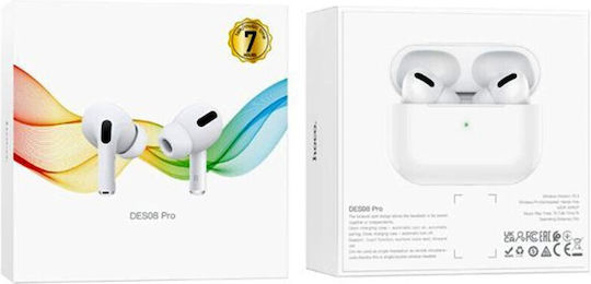 Hoco DES08 In-ear Bluetooth Handsfree Earphones with Charging Case White