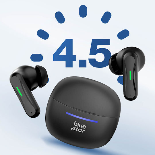 Blue Star BK44 In-ear Bluetooth Handsfree Earphones with Charging Case Black