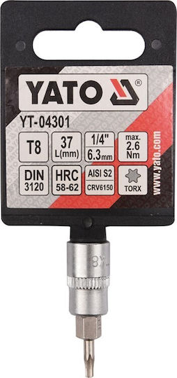 Cheie Mandrină Torx 1/4" T8 L37mm