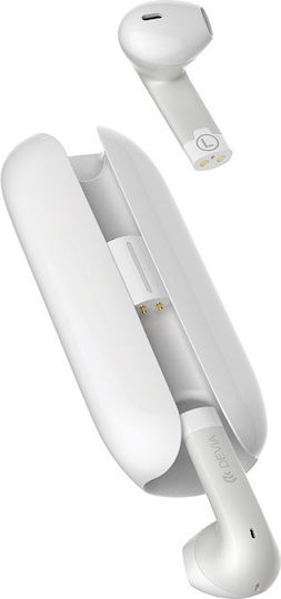 Devia TWS-M3 Earbud Bluetooth Handsfree Ακουστικά με Θήκη Φόρτισης Λευκά