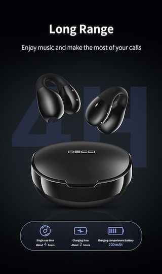 Recci Dynamic In-ear Bluetooth Handsfree Ακουστικά με Θήκη Φόρτισης Μαύρα