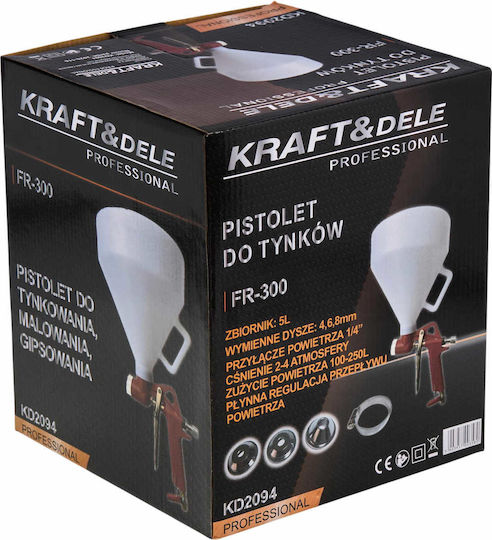 Kraft & Dele KD2094 Пневматичен пистолет за боядисване Плаващ буркан 4мм