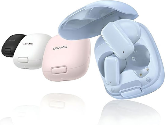Usams ID25 Earbud Bluetooth хендсфри Слушалки с Кутийка за Зареждане Бял