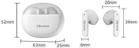 A4Tech B20 2Drumtek Earbud Bluetooth Handsfree Earphones with Sweat Resistance and Charging Case Turquoise