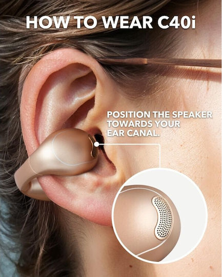 Soundcore by Anker C40i Offenes Ohr Bluetooth-Freisprecheinrichtung Kopfhörer mit Schweißresistenz und Ladeetui Desert Bronze